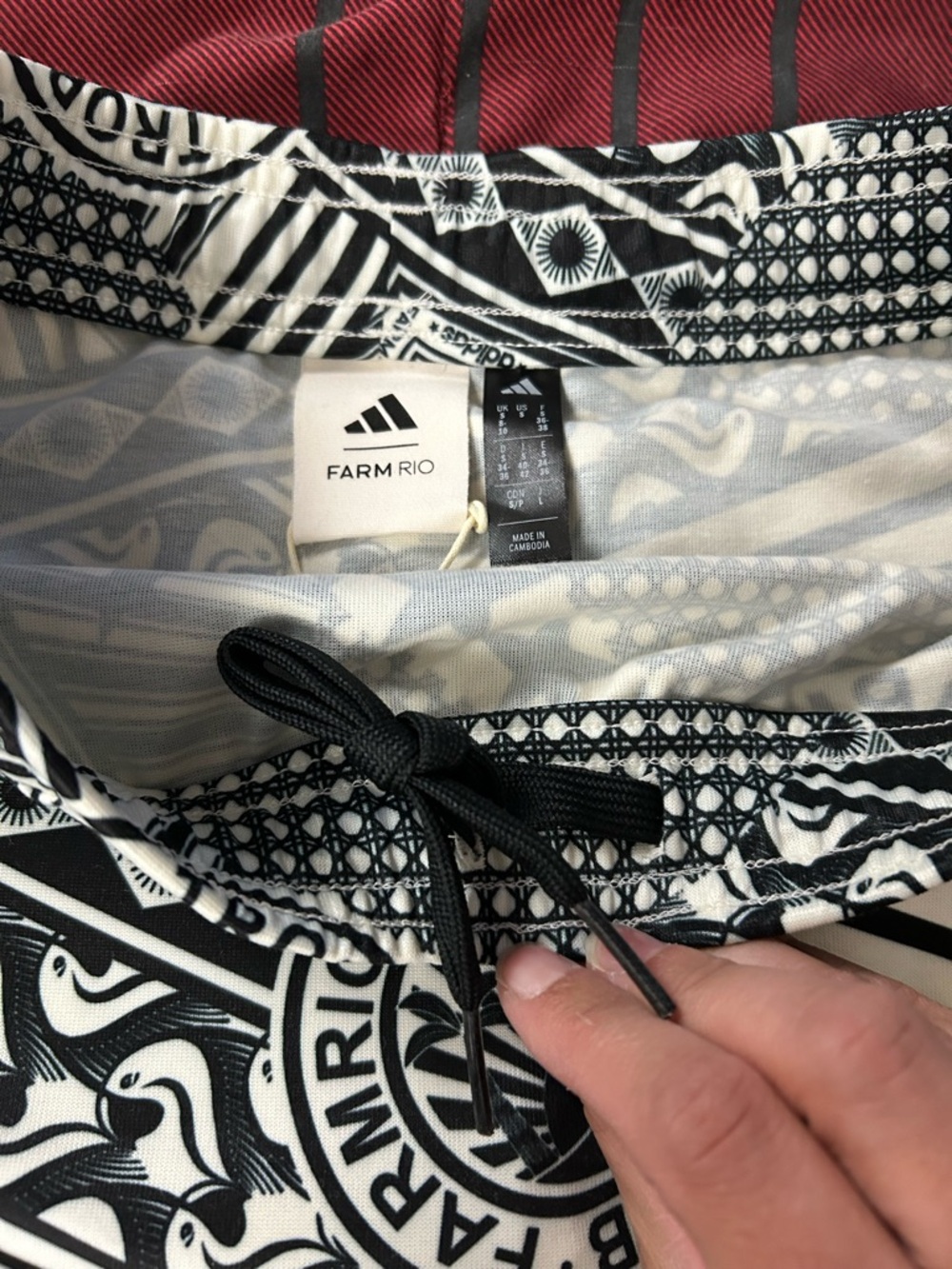 FARM Rio x ADIDAS Black & White Graphic Circle Skirt - Picture 5 of 14